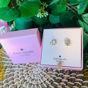 Kate Spade New York Gold Crystal Stud Earrings Gift Boxed NWT